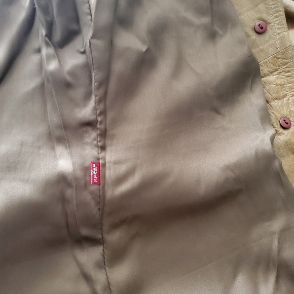 Vintage Levi's Red Tab Distressed Leather Long Coat - Picture 5 of 5